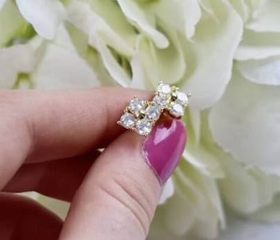 Rose Gold Diamond Cluster Earrings