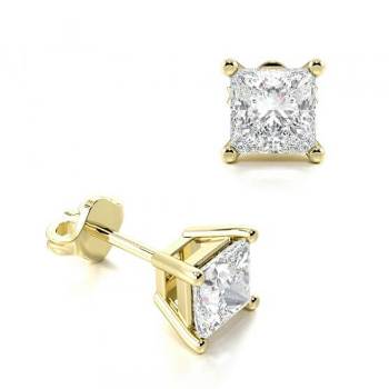 Yellow Gold Classic Diamond Stud Earrings