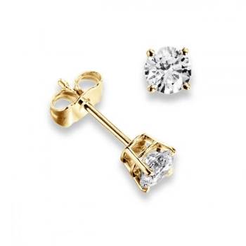 Yellow Gold Men Diamond Earrings